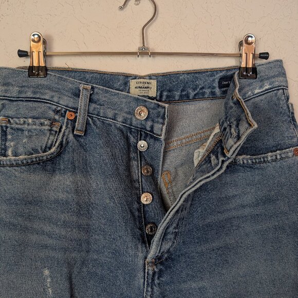 COH Emery High Rise Relaxed Cropped Distressed Torn Jean in Wistful - Picture 7 of 11